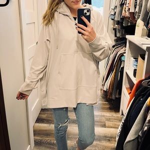 Athleta Beige Stylish Half-Zip Pullover Hoodie - Size XS